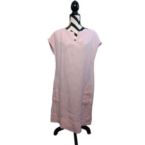 Studio 412 Pale Pink 100% Linen Sz M Short-Sleeve Dress